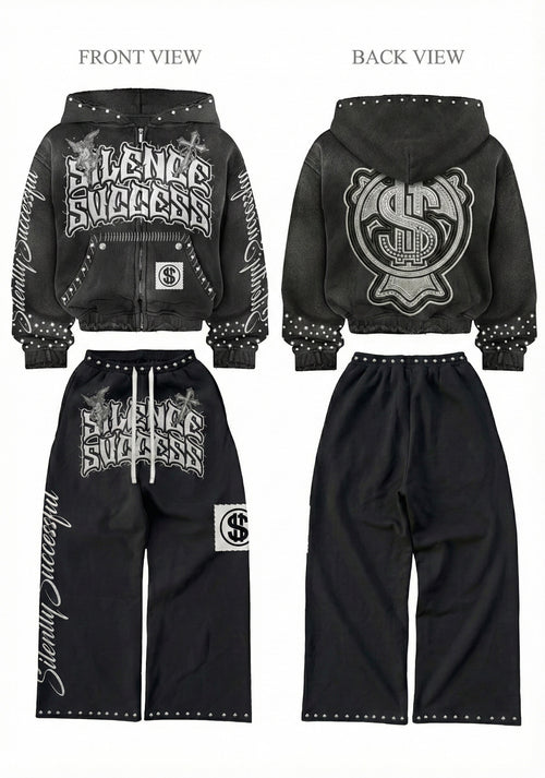 Silently Successful™ "Signature" Studded Sweatsuit (Pre-order)